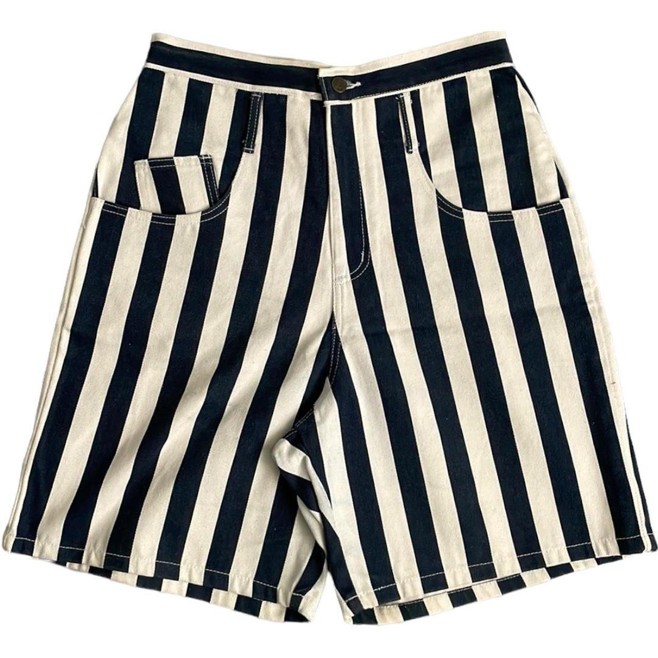 Vintage 90’s Big Baggy Stripe Wide Jean Shorts...