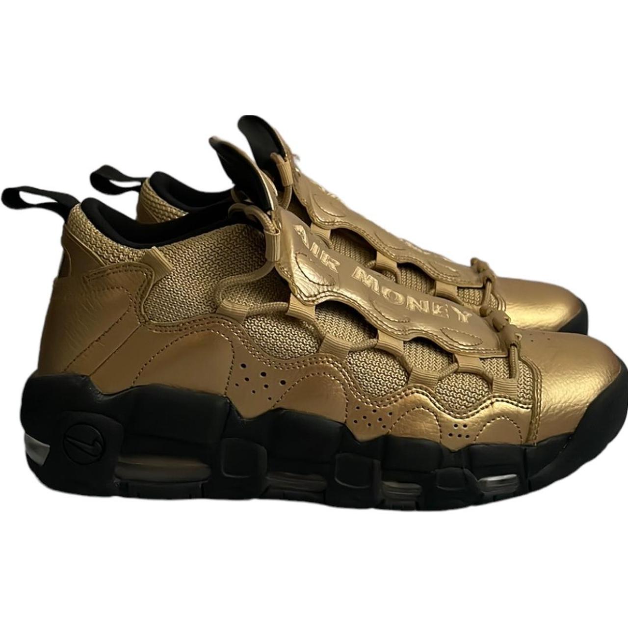 Nike air more money cheap metallic gold