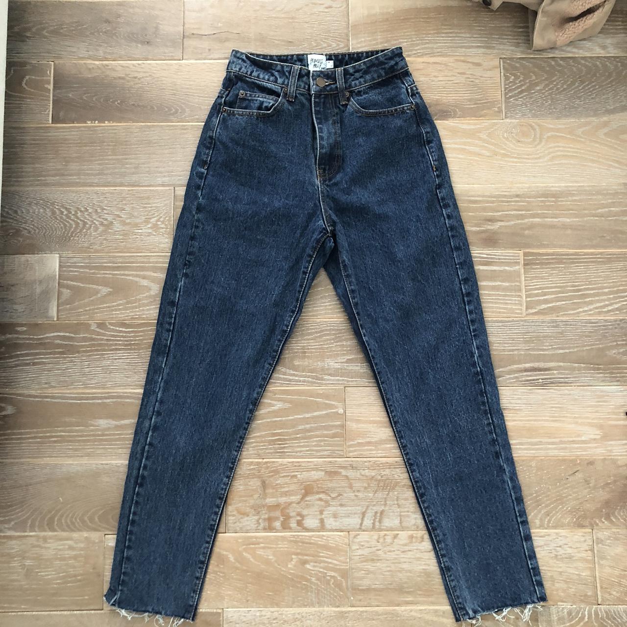 Oh Polly Women's Blue and Navy Jeans | Depop