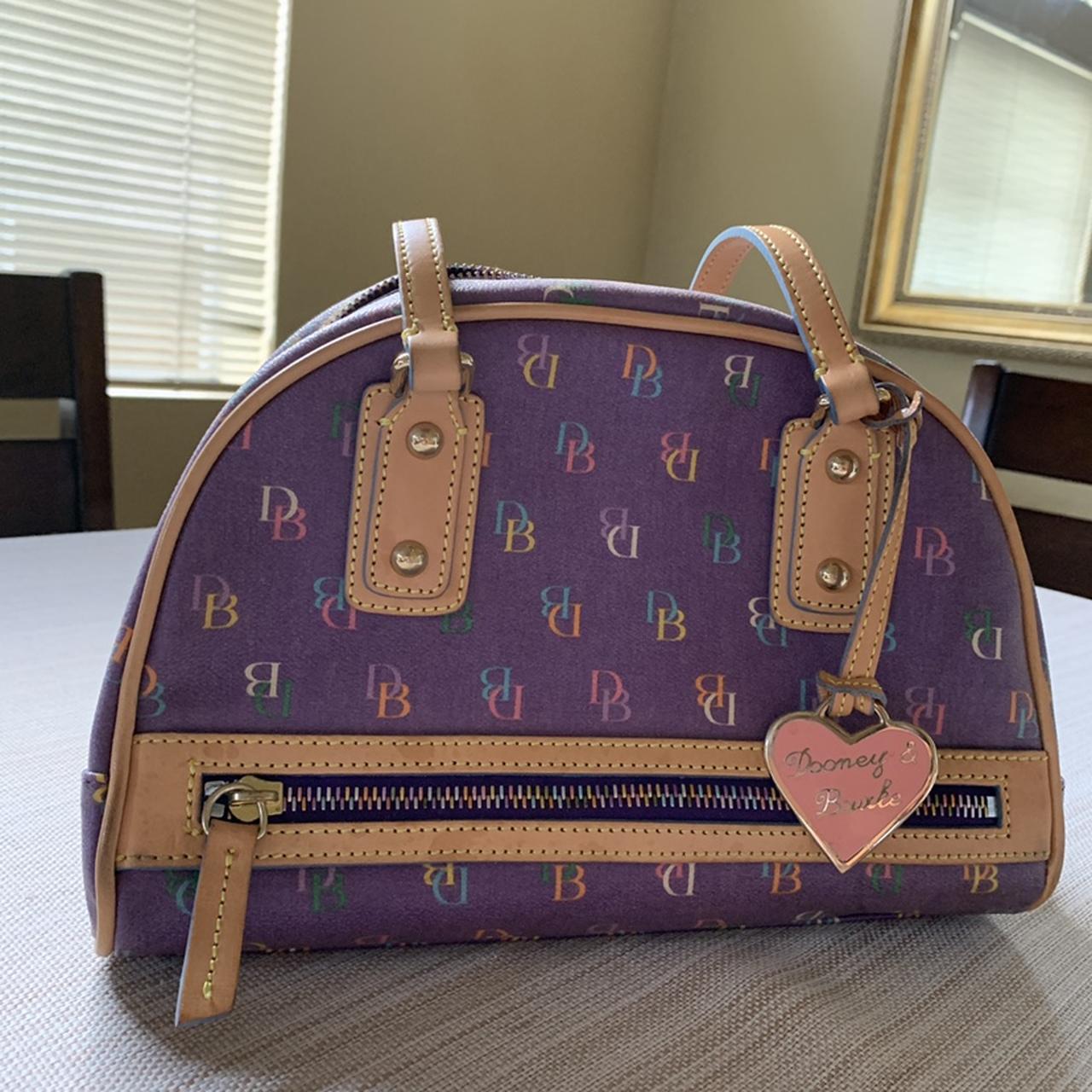 Dooney Bourke Purple Purse with rainbow zipper