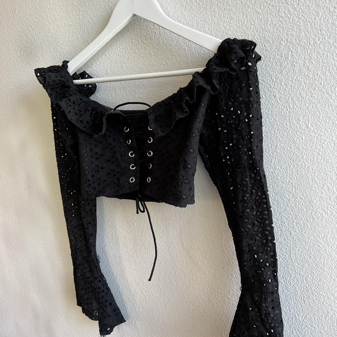 Product Image 2 - CHUU Black Coquette Lace-Up Crop