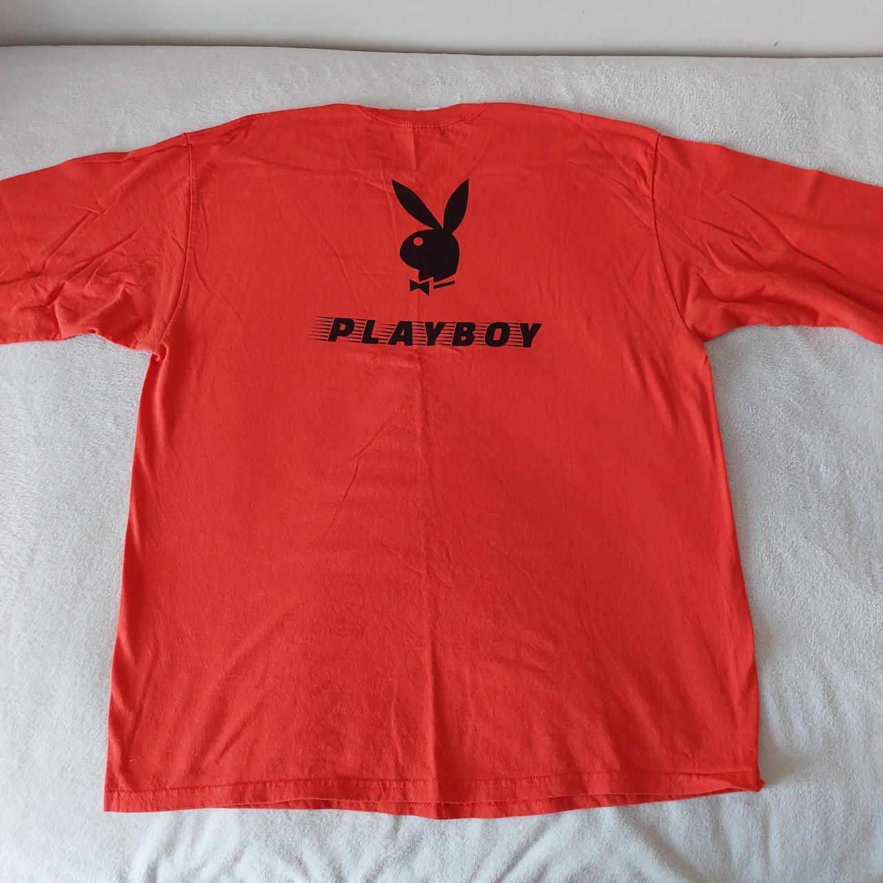Orange Playboy long sleeve t-shirt with logo on... - Depop