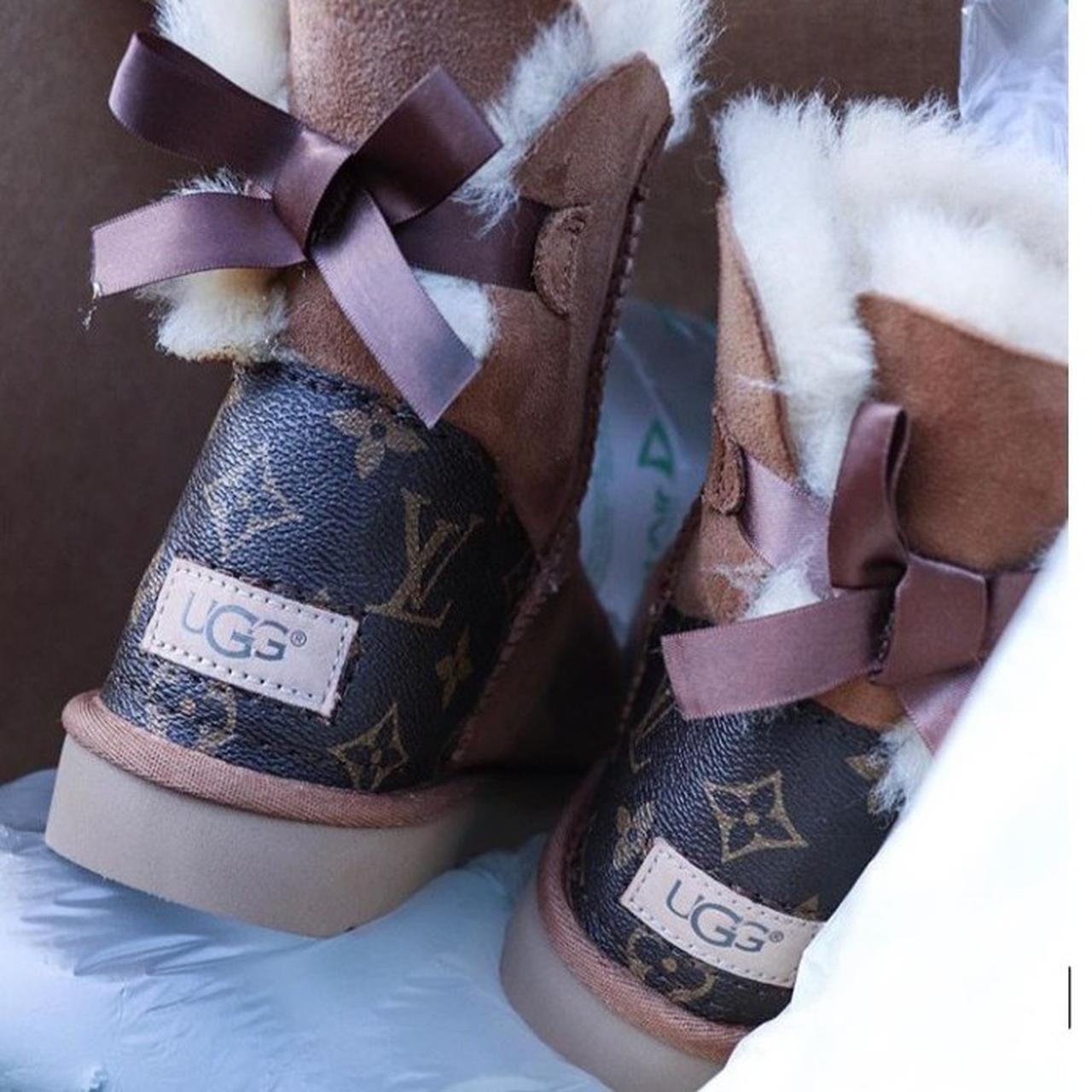 Custom Louis Vuitton Mini Bailey Bow Ugg boots Size - Depop