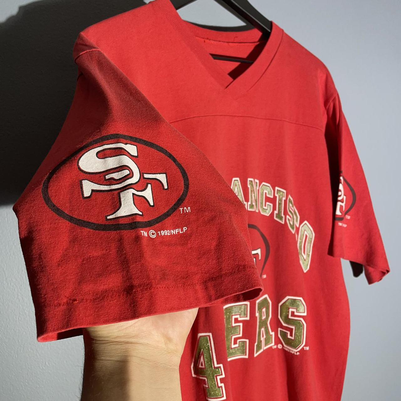 Vintage 1992 NFL San Francisco 49ers Jersey T Shirt... - Depop