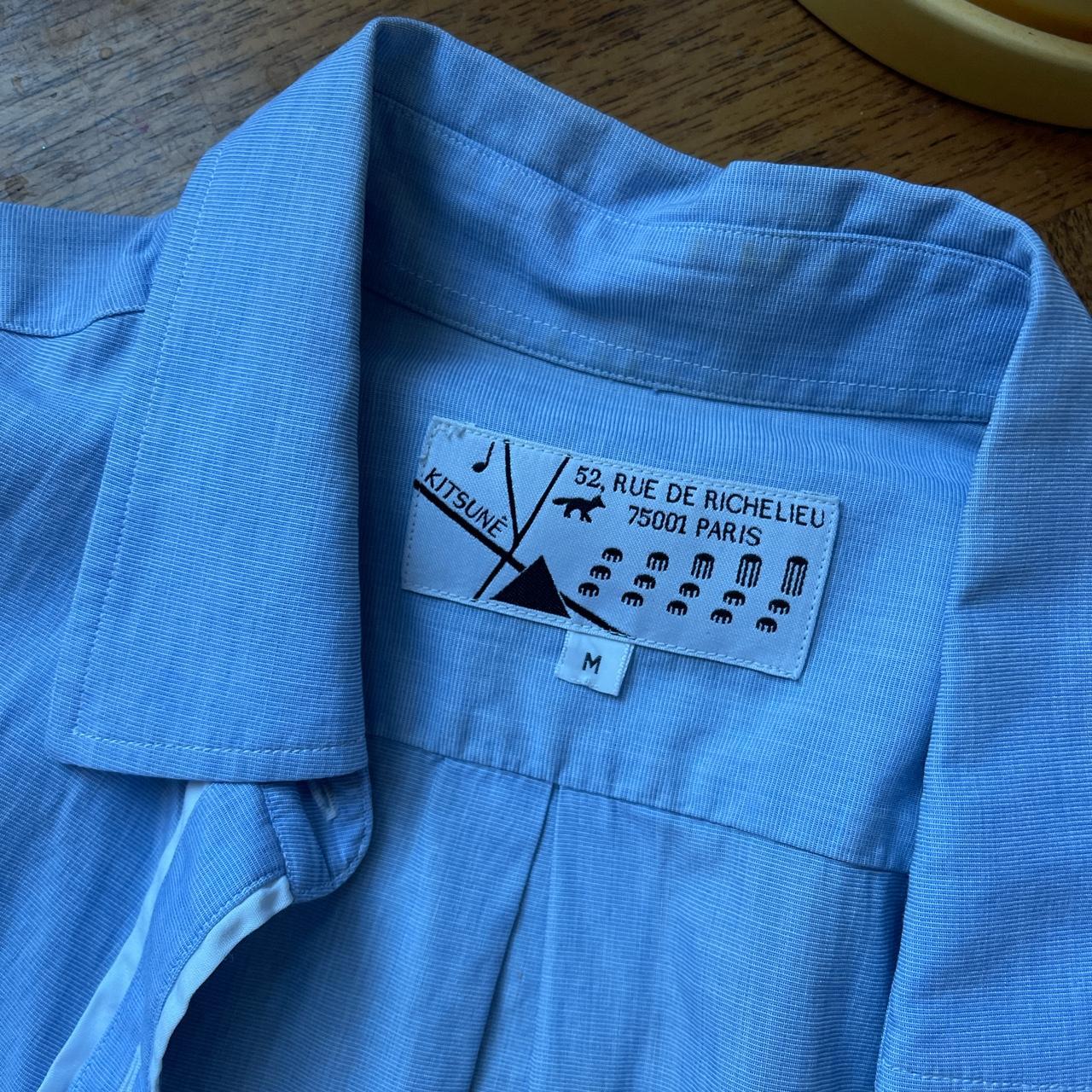Maison Kitsuné Women's Blue and White Shirt (4)