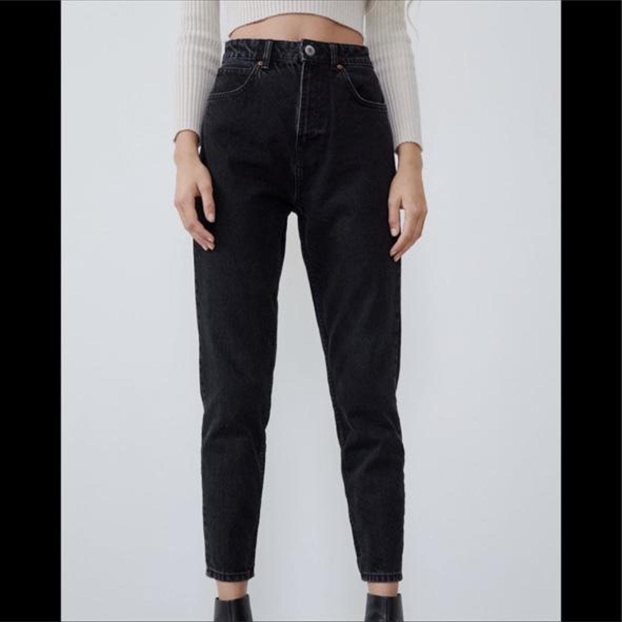 zara high waisted black mom jeans