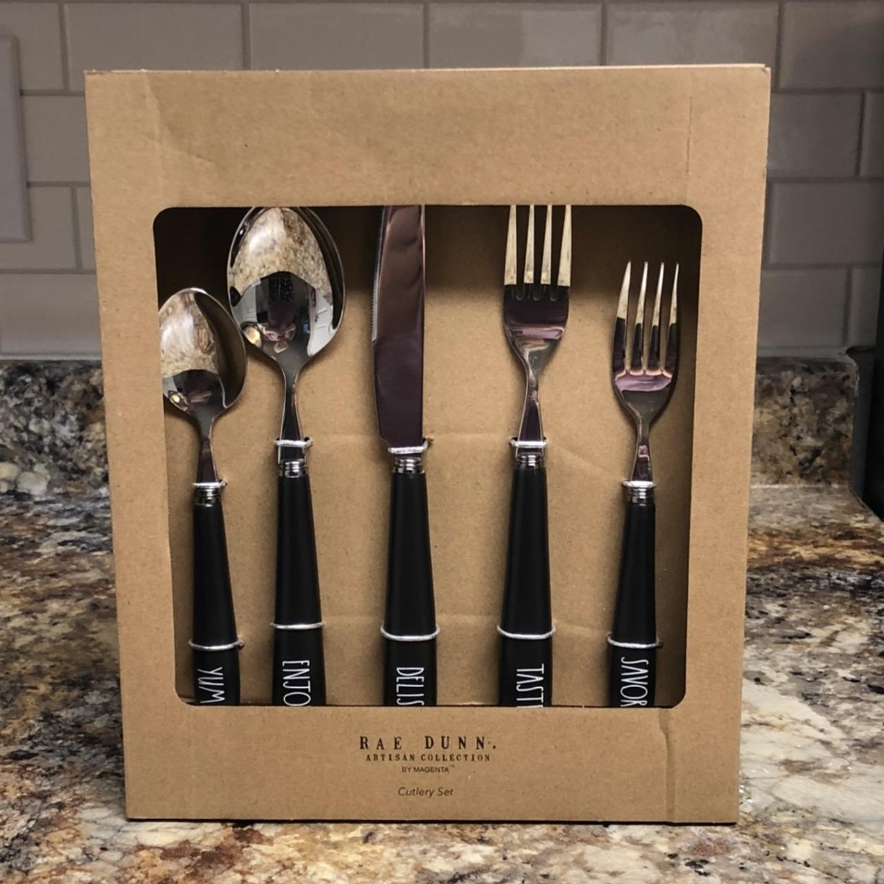 Rae Dunn black silverware set Have 2 sets, will | Depop