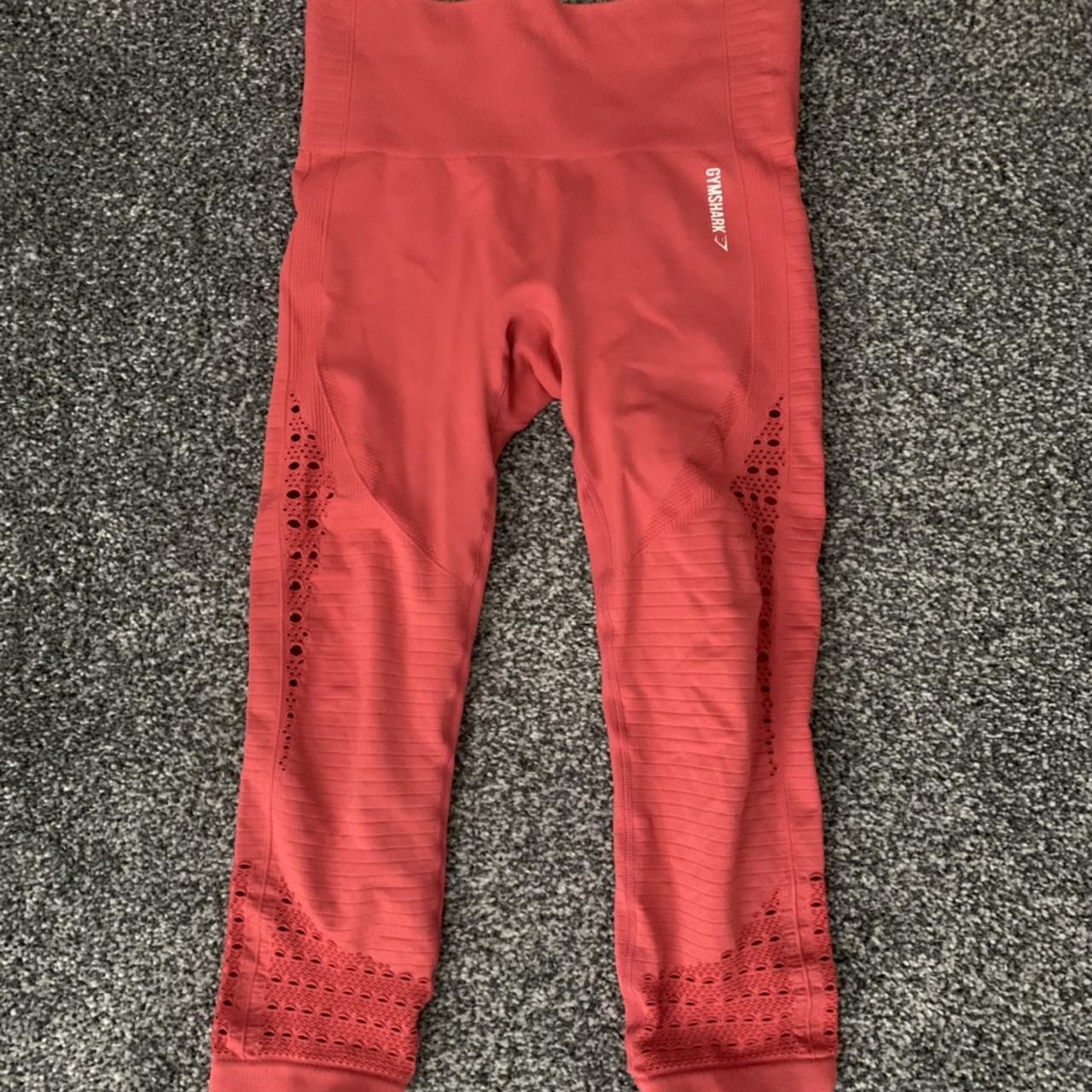 GYMSHARK energy + seamless red cropped leggings in - Depop