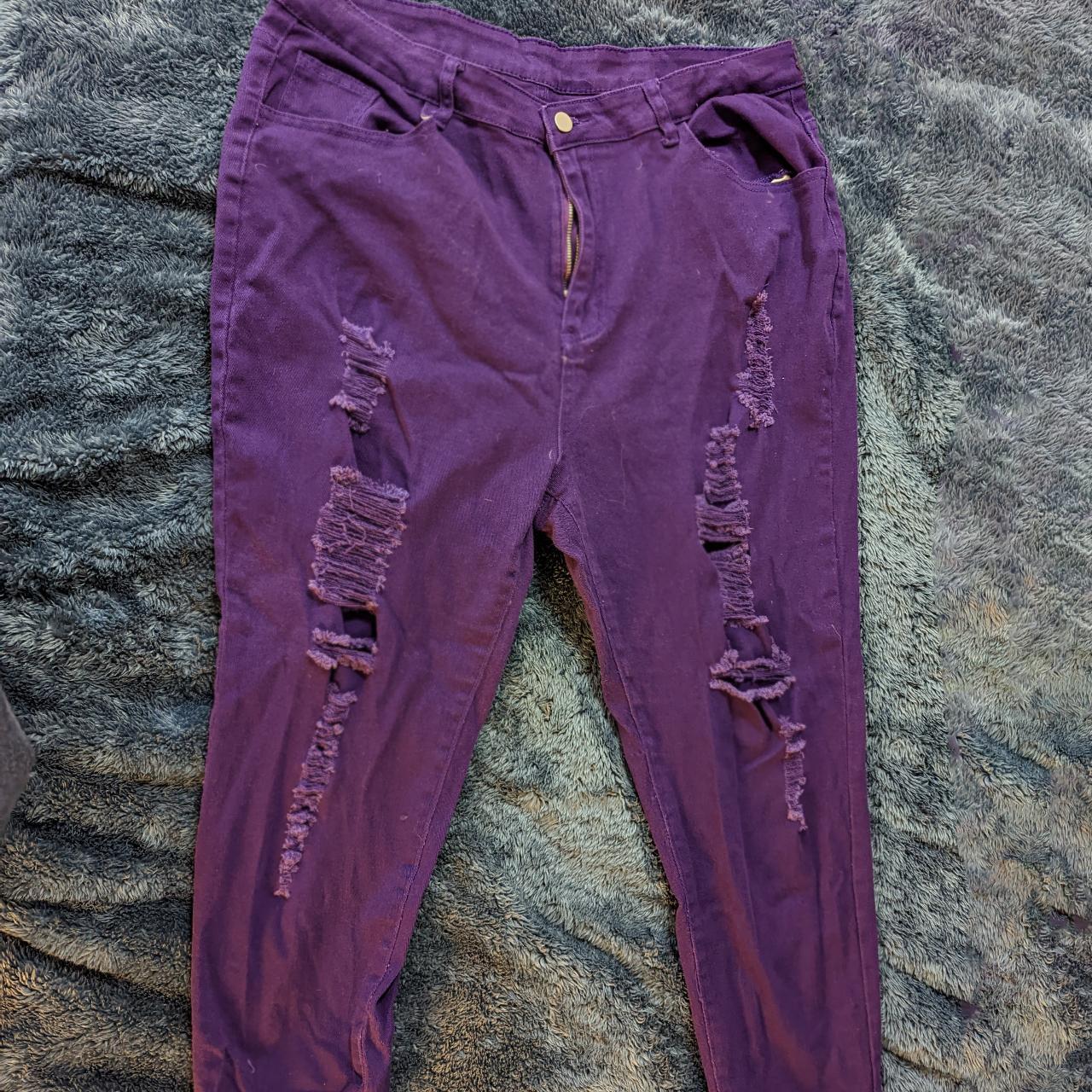 Purple Distressed Jeans from SHEIN - ask for more... - Depop