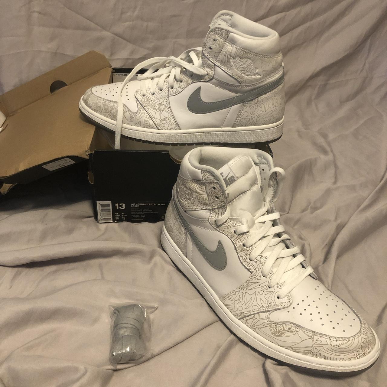 lightly used Air Jordan 1 Retro Hi OG Lasers , size... - Depop