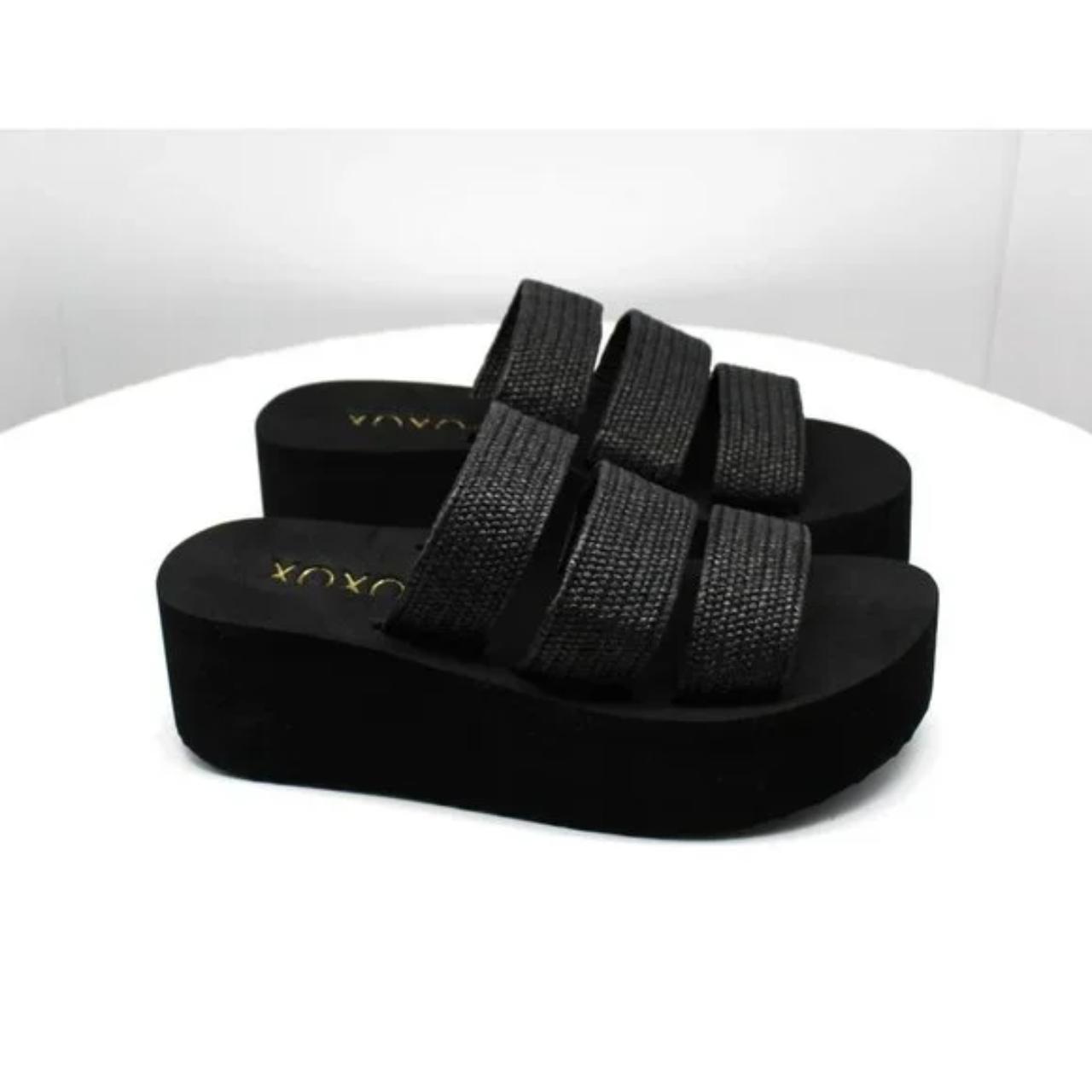 Xoxo Women's Ben Flat Sandals Women's Shoes Black... Depop