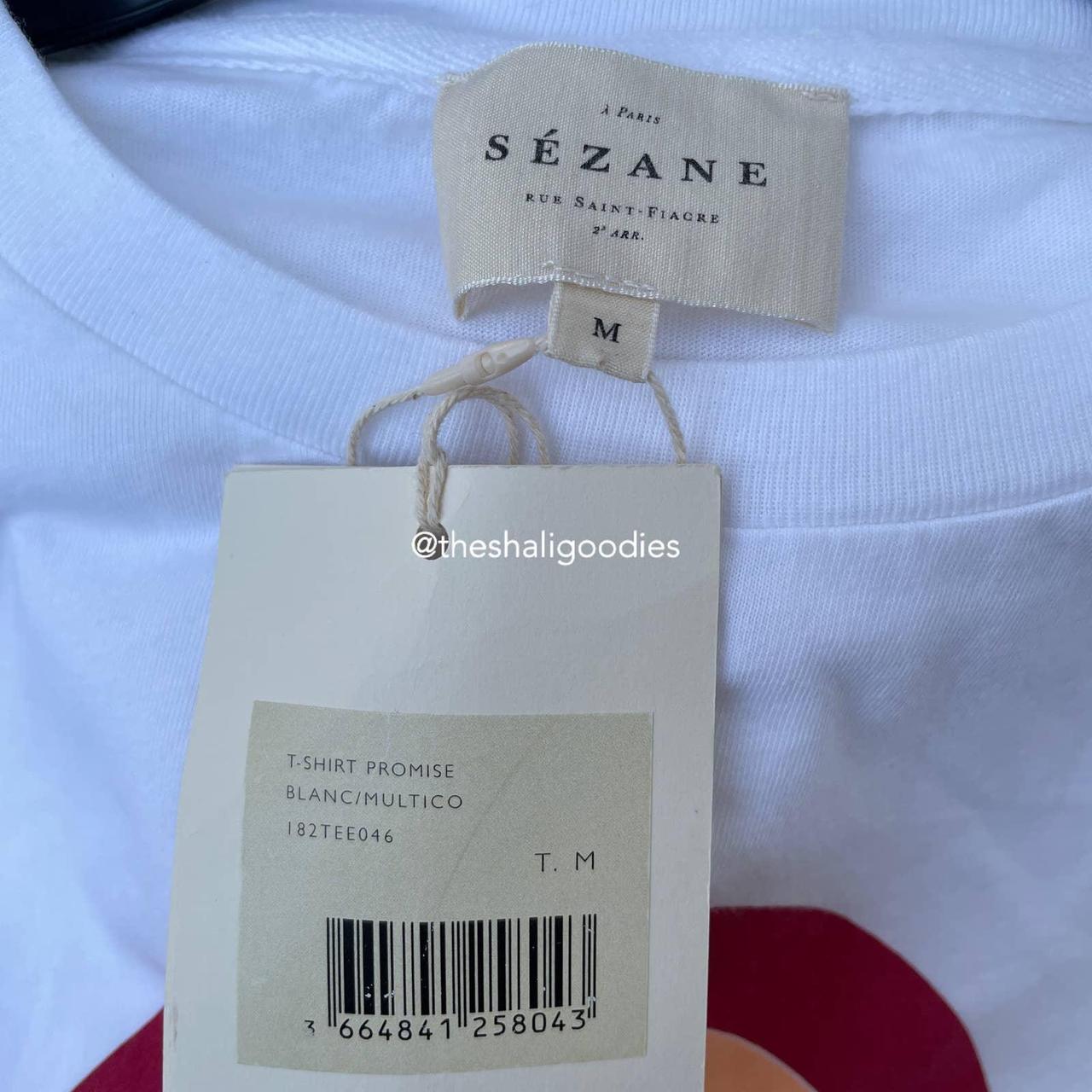 Sézane Women's White and Red T-shirt (3)