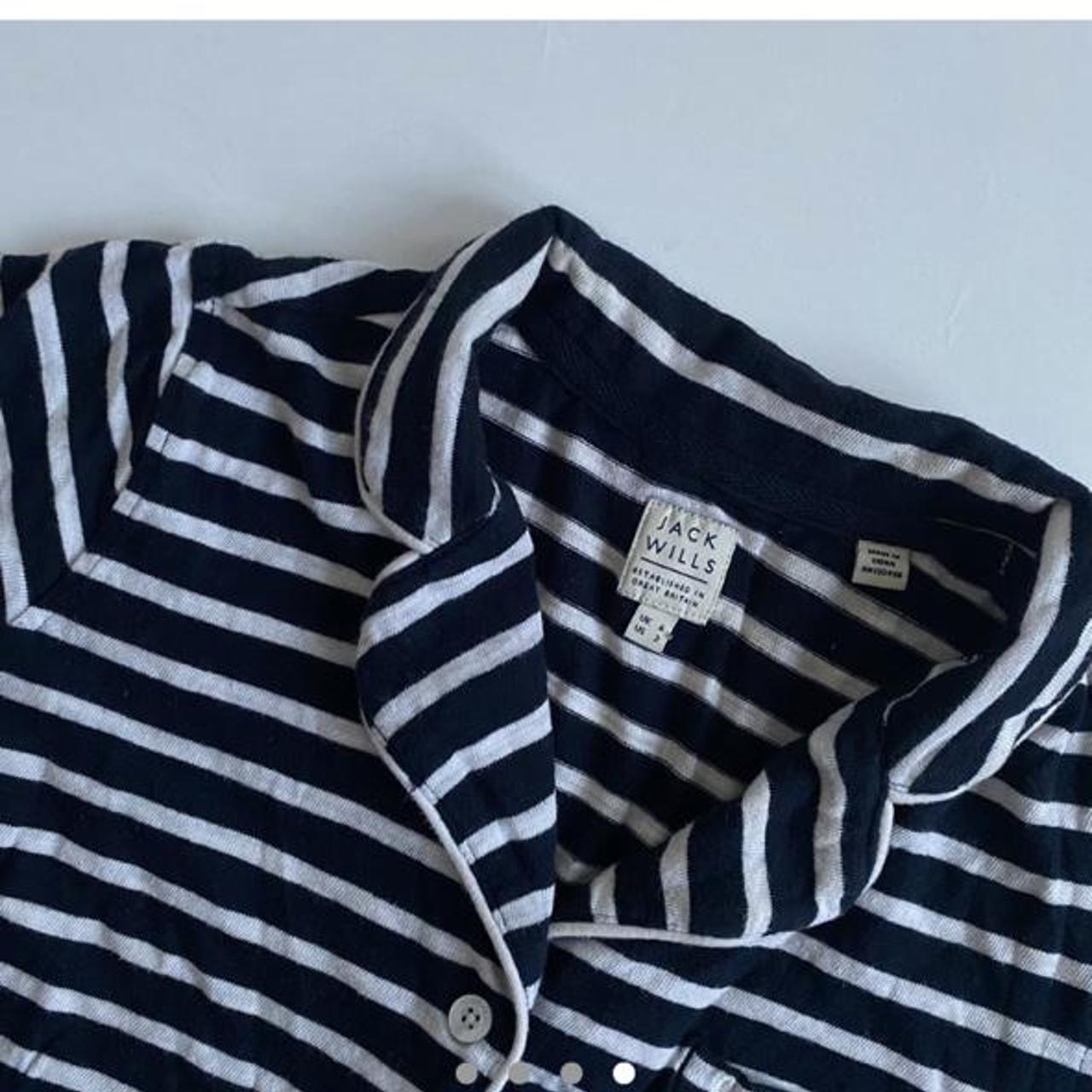 Jack Wills navy blue and white striped pyjama short... Depop