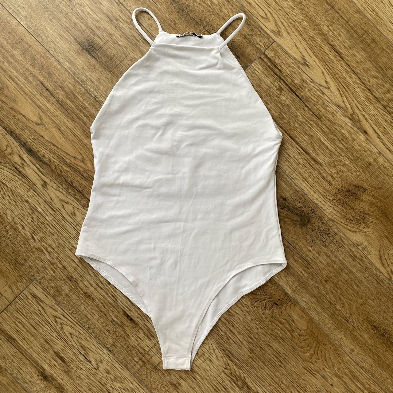 Zara white halterneck bodysuit Very good... Depop