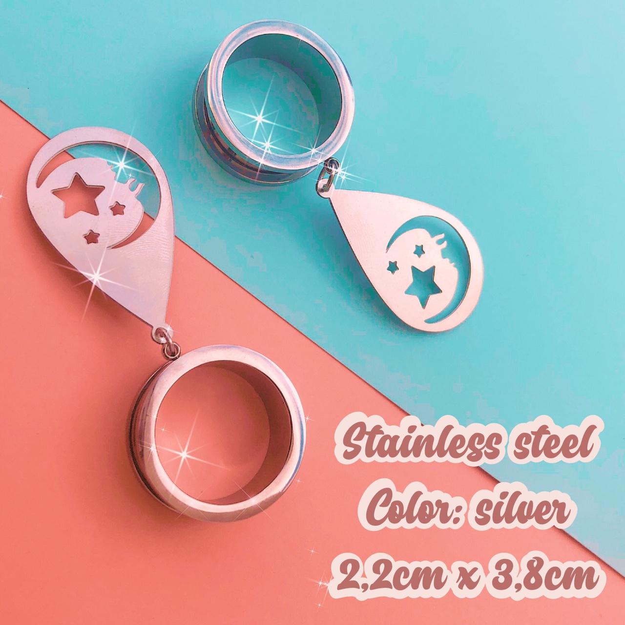 Screw back tunnels in silver available in different... Depop