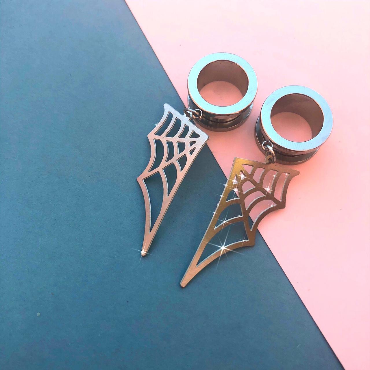 Screw back tunnels in silver available in different... Depop