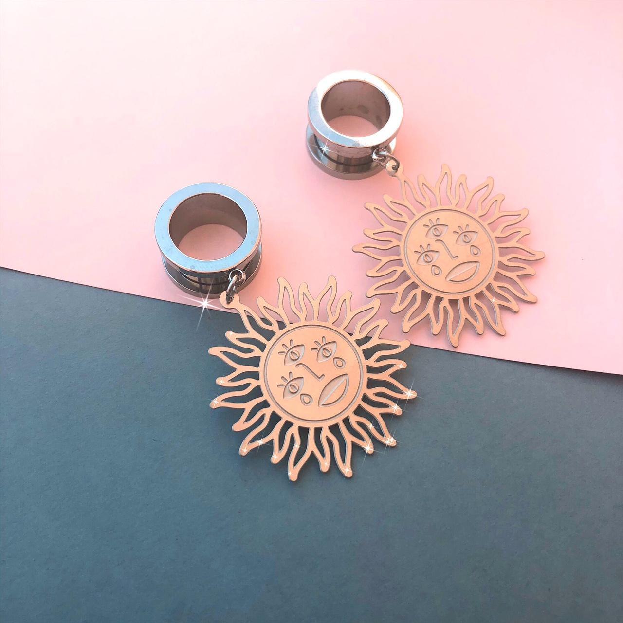 Screw back tunnels in silver available in different... Depop