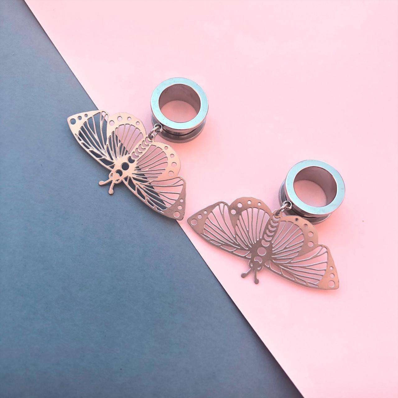 Screw back tunnels in silver available in different... Depop