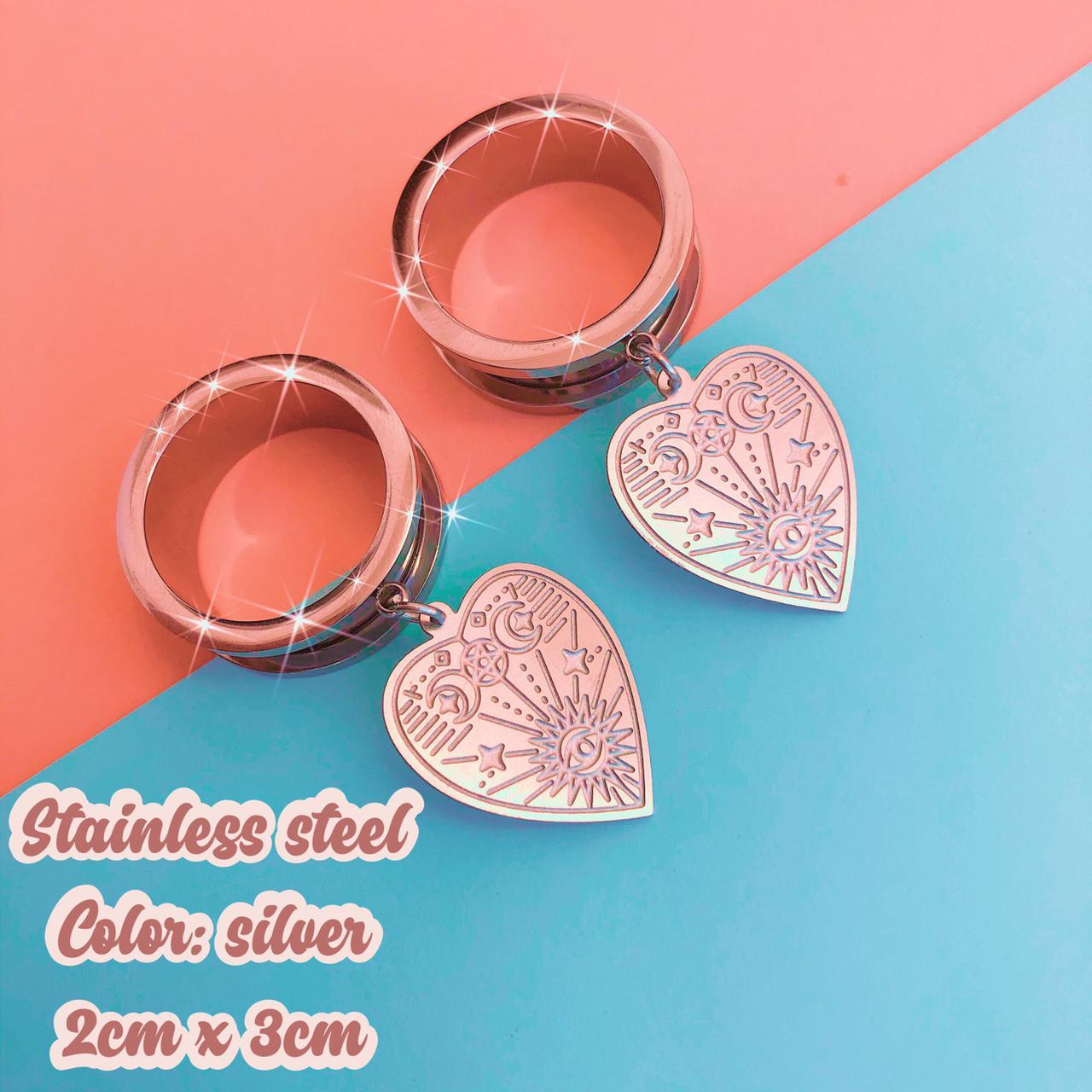 Screw back tunnels in silver available in different... Depop