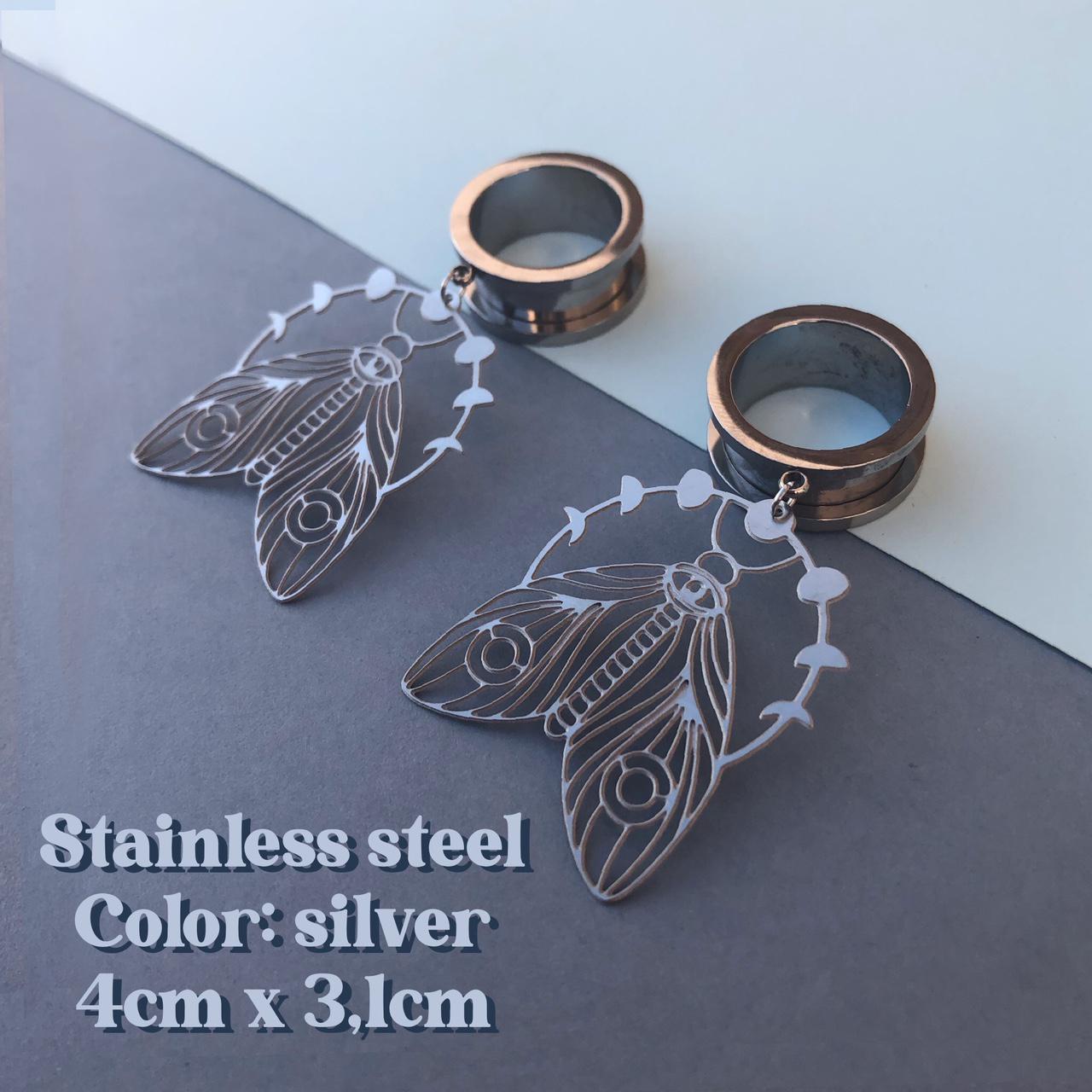 Screw back tunnels in silver available in different... Depop