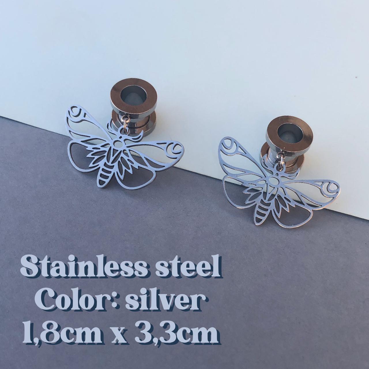 Screw back tunnels in silver available in different... Depop