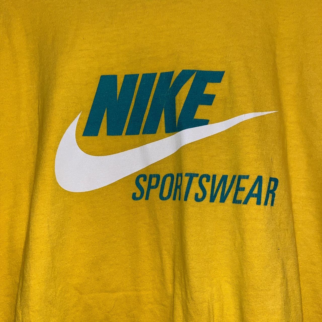 Nike Men's Yellow and Green T-shirt | Depop