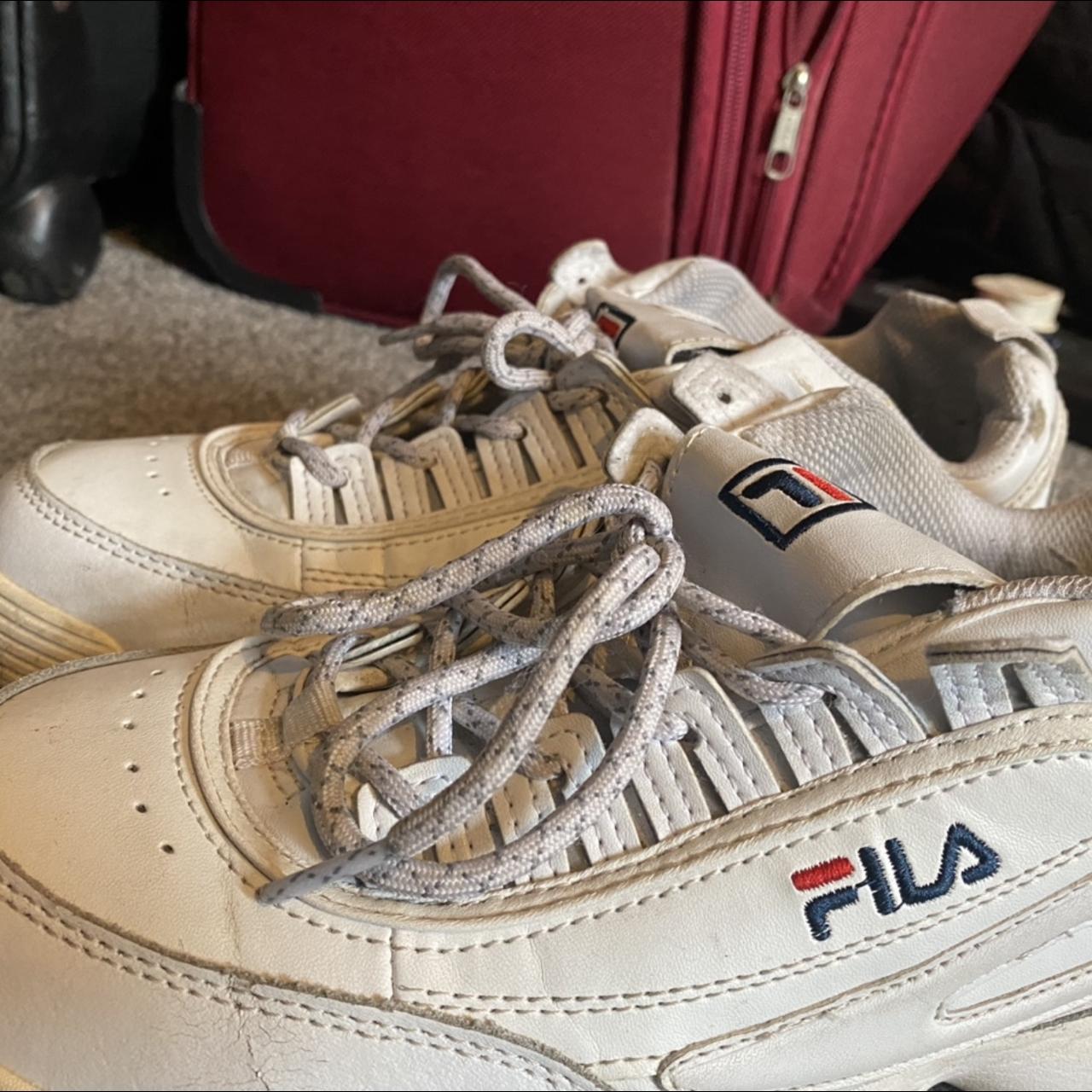 jd white fila trainers