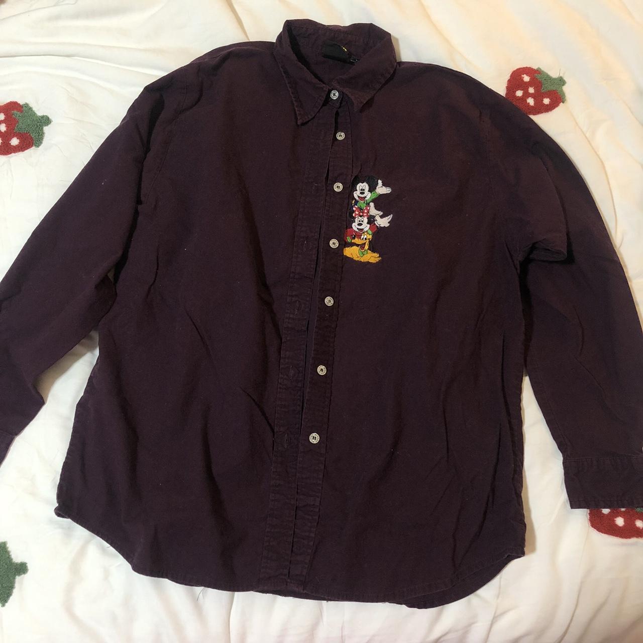 Mickey Unlimited Women's Burgundy and Purple Top | Depop