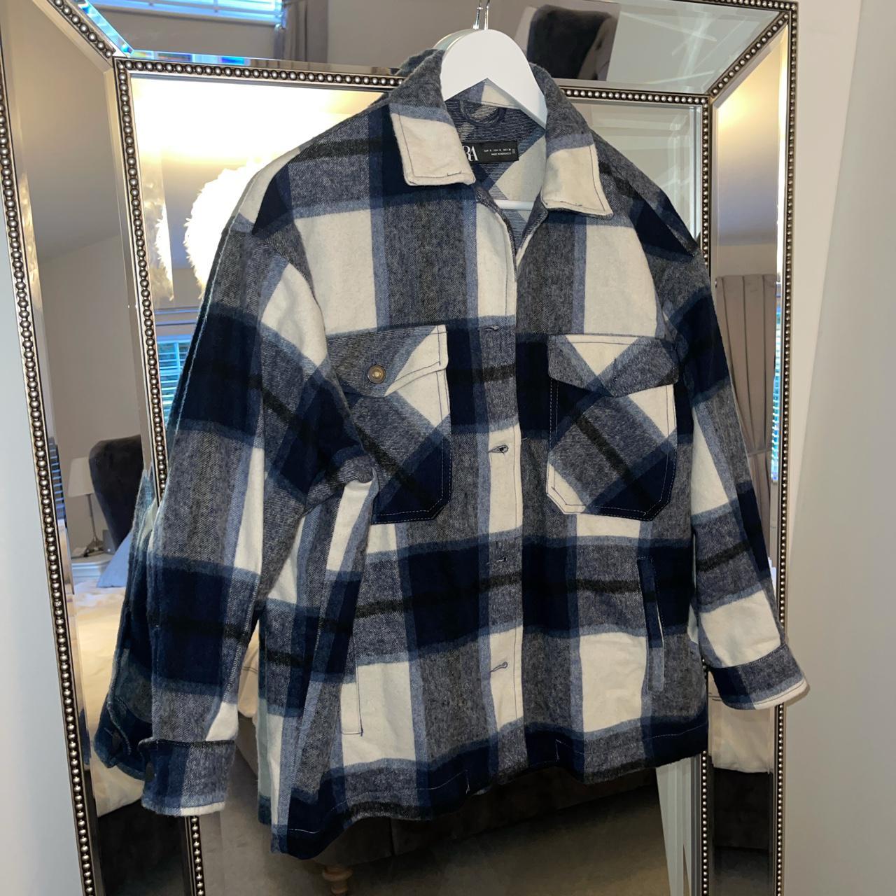 zara checkered shacket