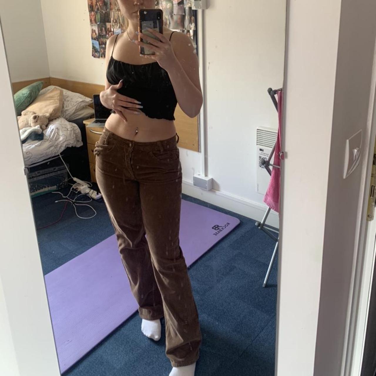 brown corduroy pants Brandy melville - Depop