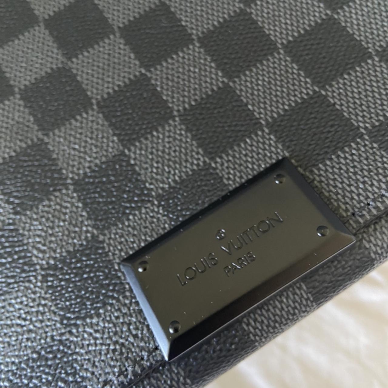 Louis Vuitton Black Damier Graphite Pattern Leather - Depop