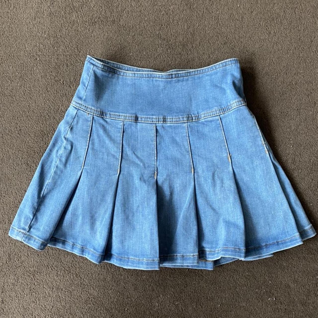 Subdued pleated denim mini skirt Size XS Only worn... - Depop