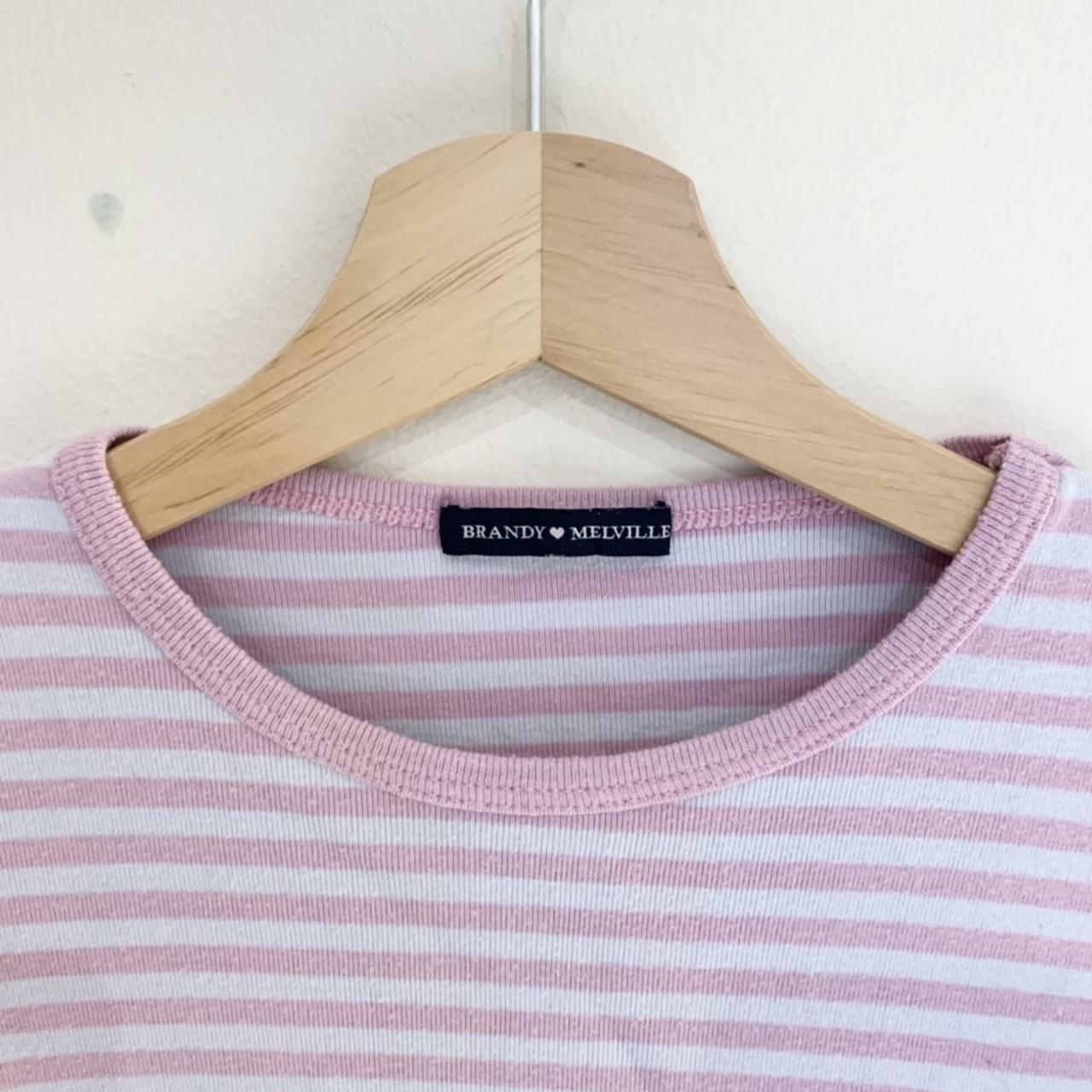 Super cute brandy Melville pink and blue striped... - Depop