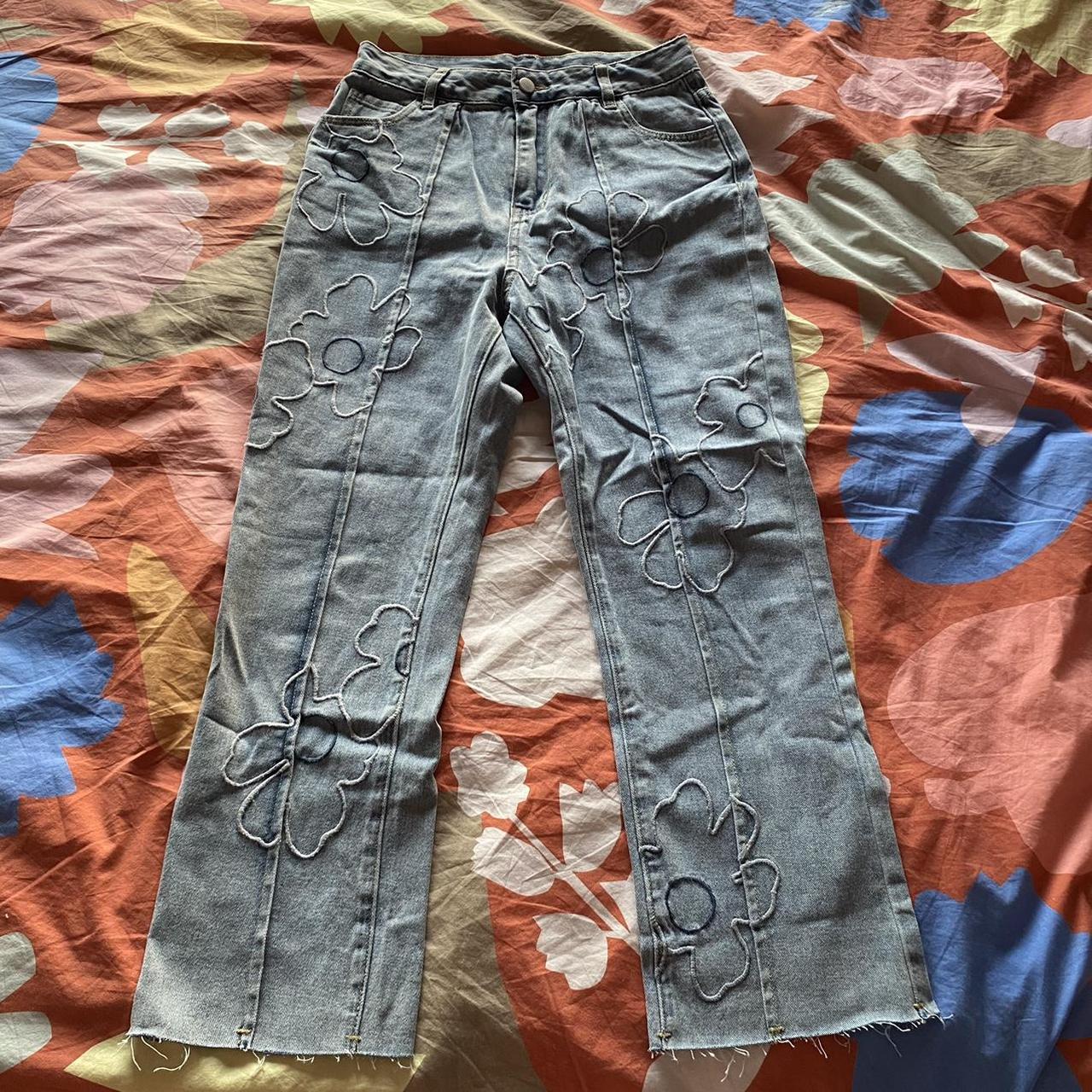 Cider floral straight leg jeans. Given as a gift but... Depop