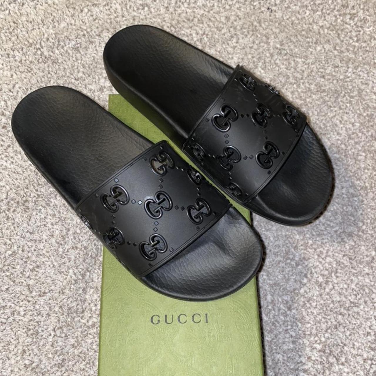 black gucci sliders womens