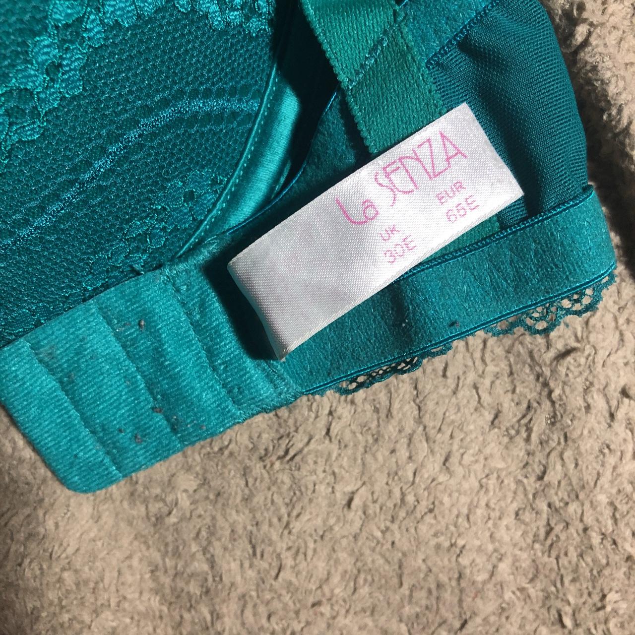 La Senza teal green/blue lace bra in 30E Good condition - Depop