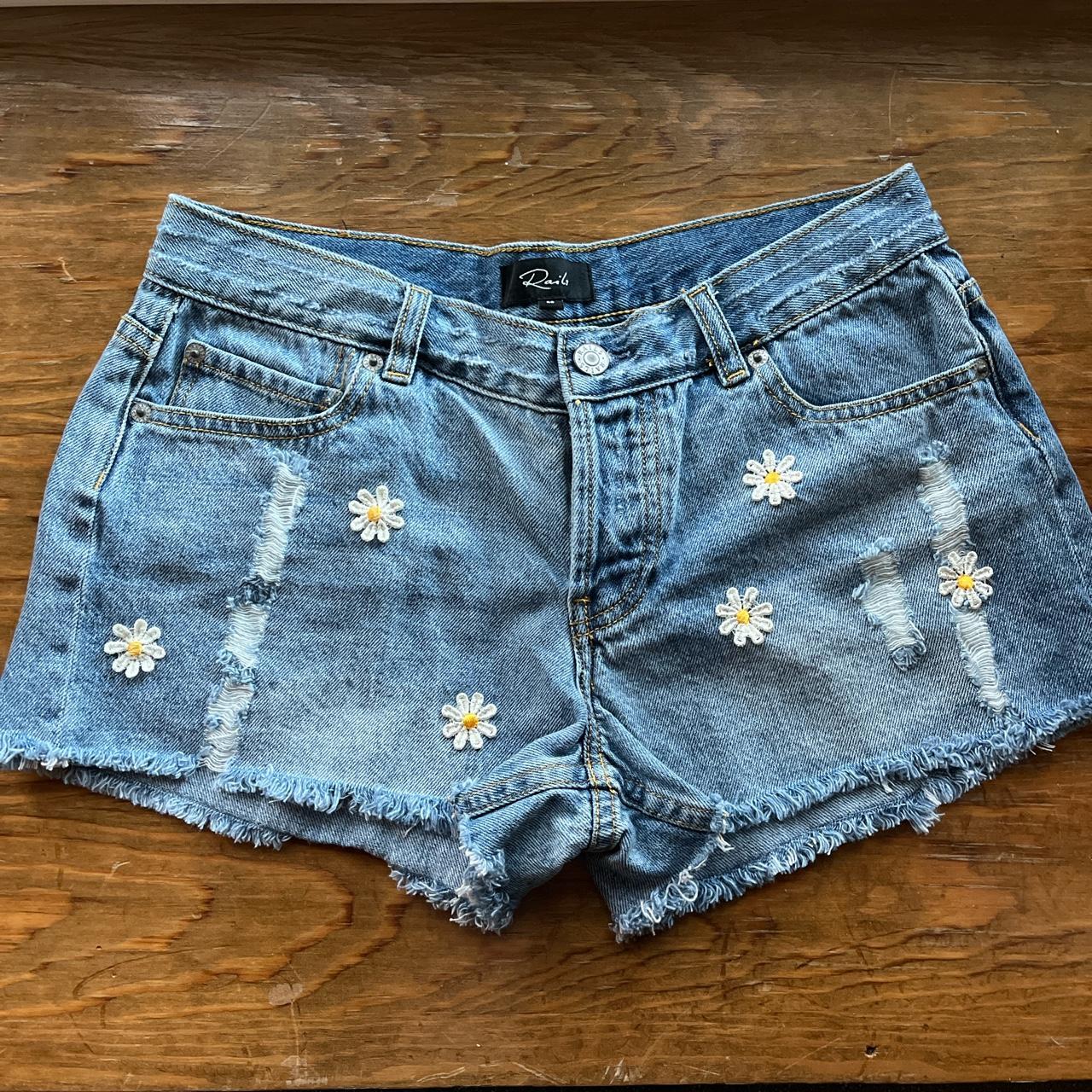 Rails Women's Blue and Yellow Shorts | Depop