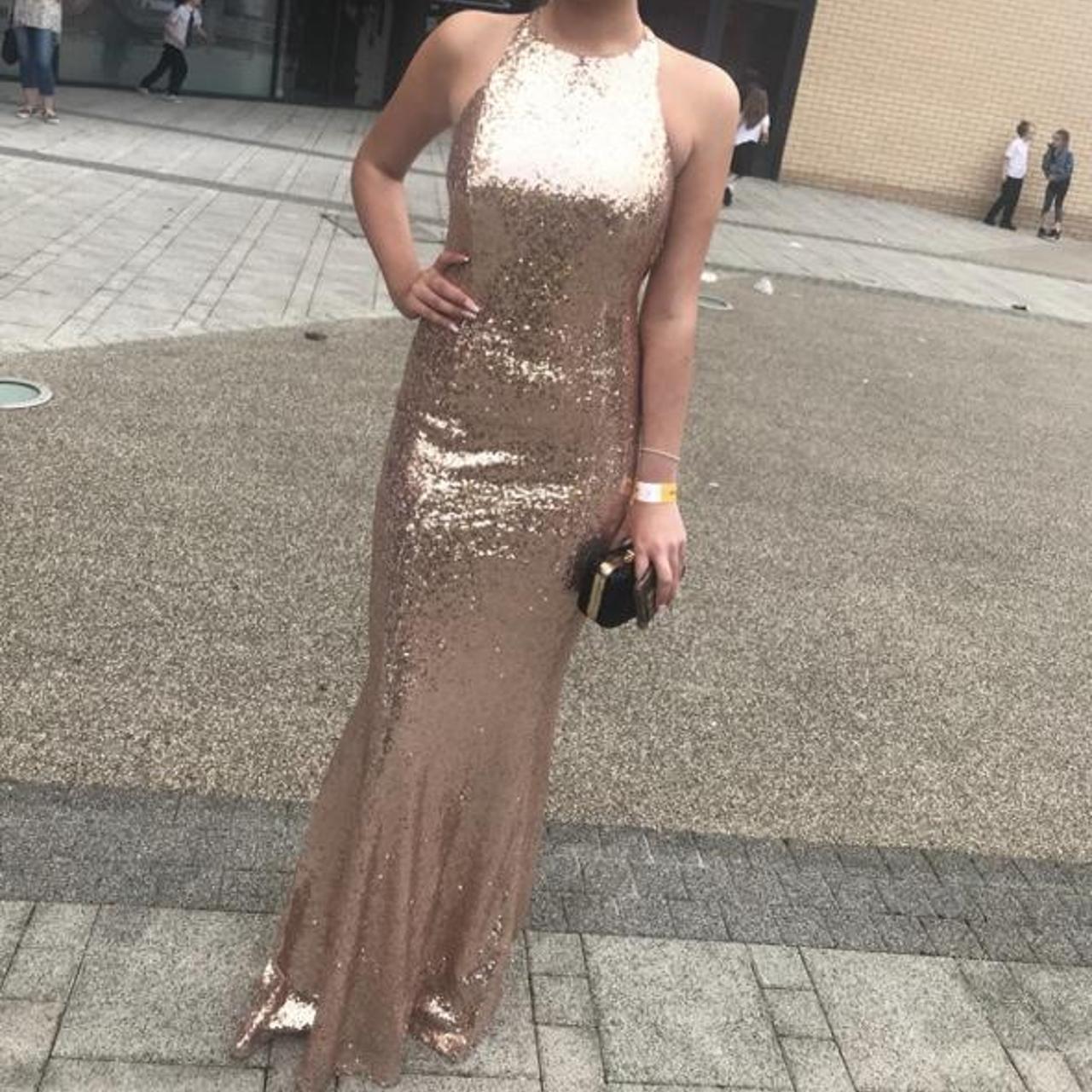 Quiz gold best sale prom dress