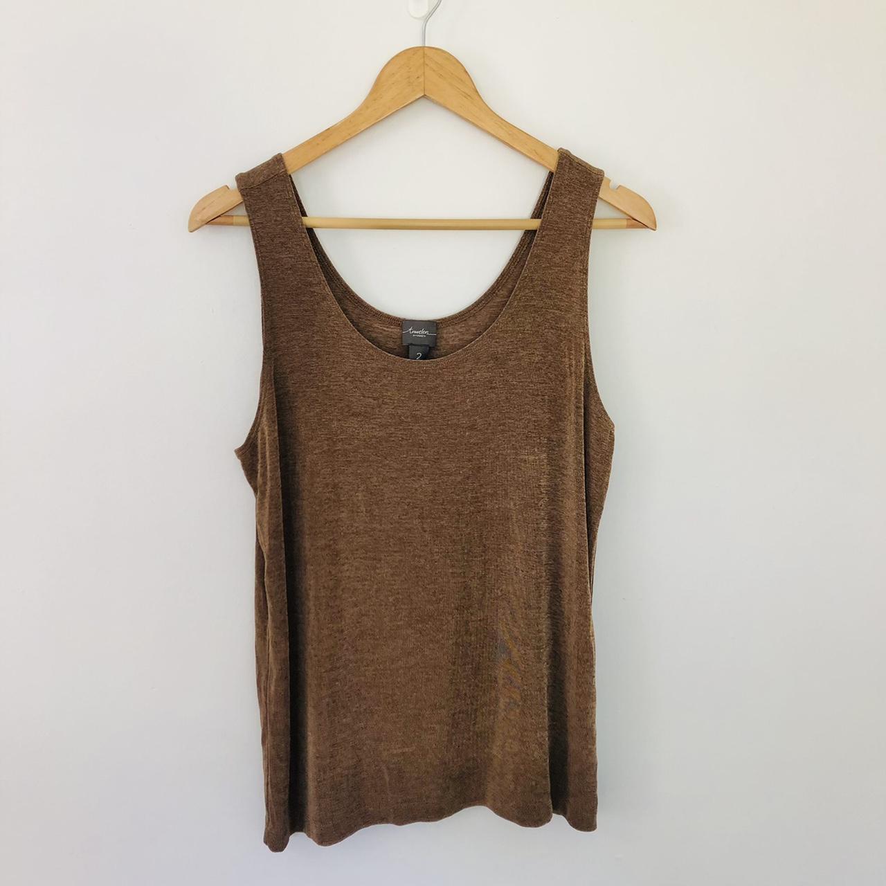 Chicos Brown Ribbed Tank Travelers by Chico’s... - Depop