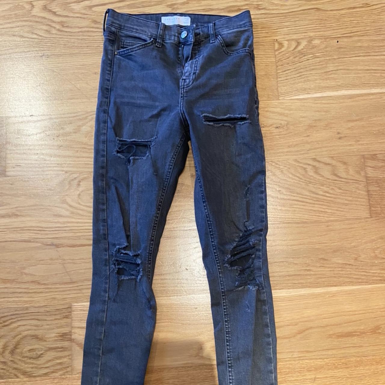 Topshop Jamie Jeans. Washed black/ dark grey,... - Depop