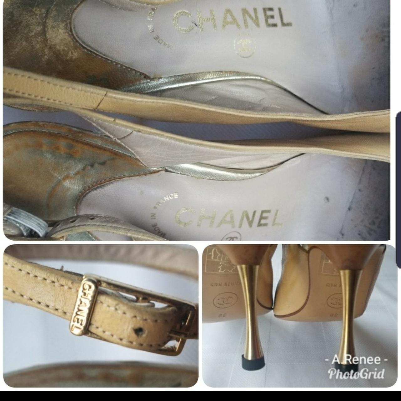 Authentic Vintage Chanel Slingback Pointed Heels - Depop