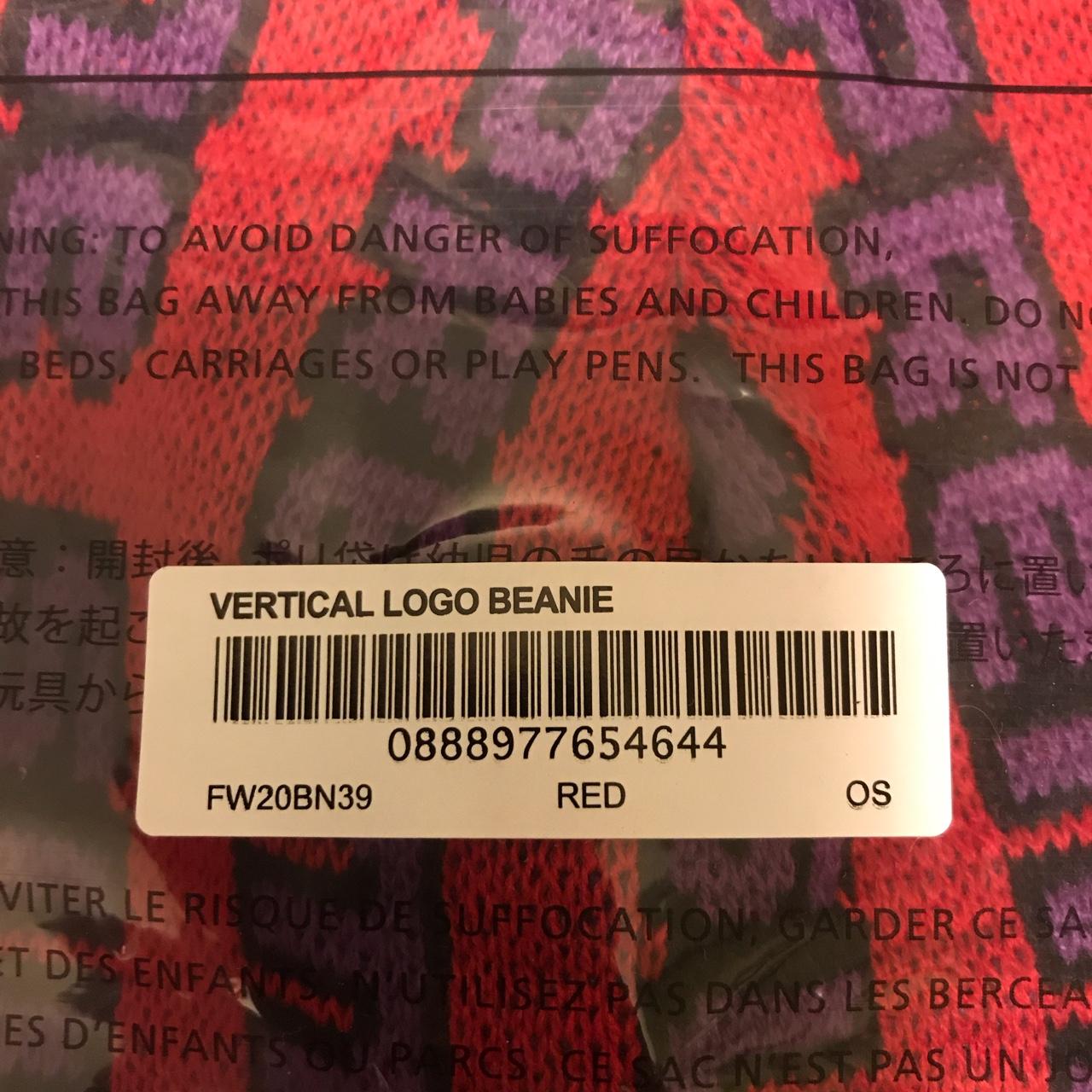 supreme vertical logo beanie