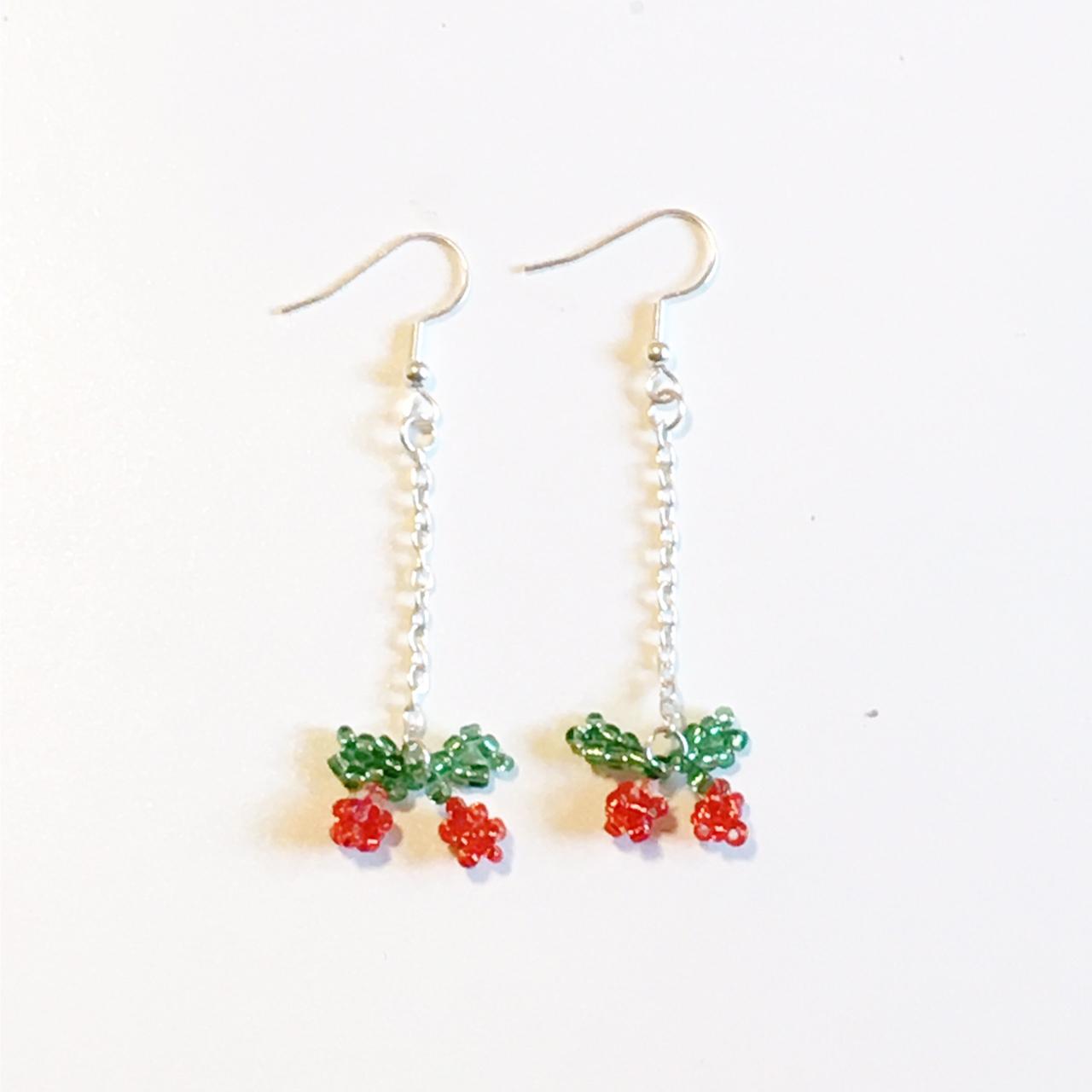 handmade cherry drop earrings #urbanoutfitters Depop
