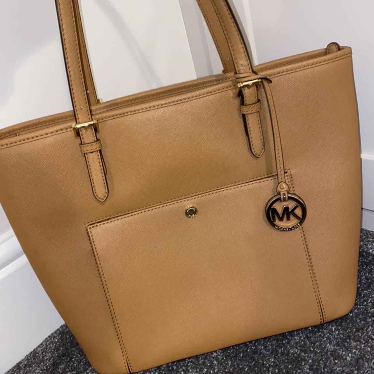 Genuine Michael Kors Tan Leather Tote Bag used a Depop