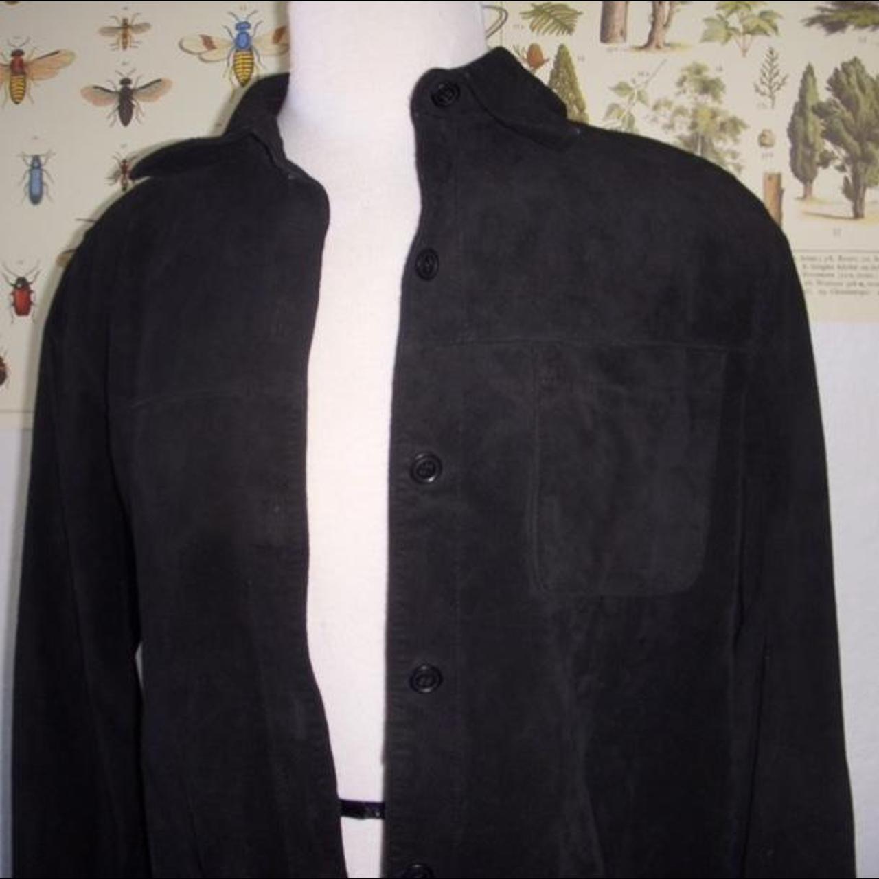 Black button down leather jacket! This is from the... - Depop