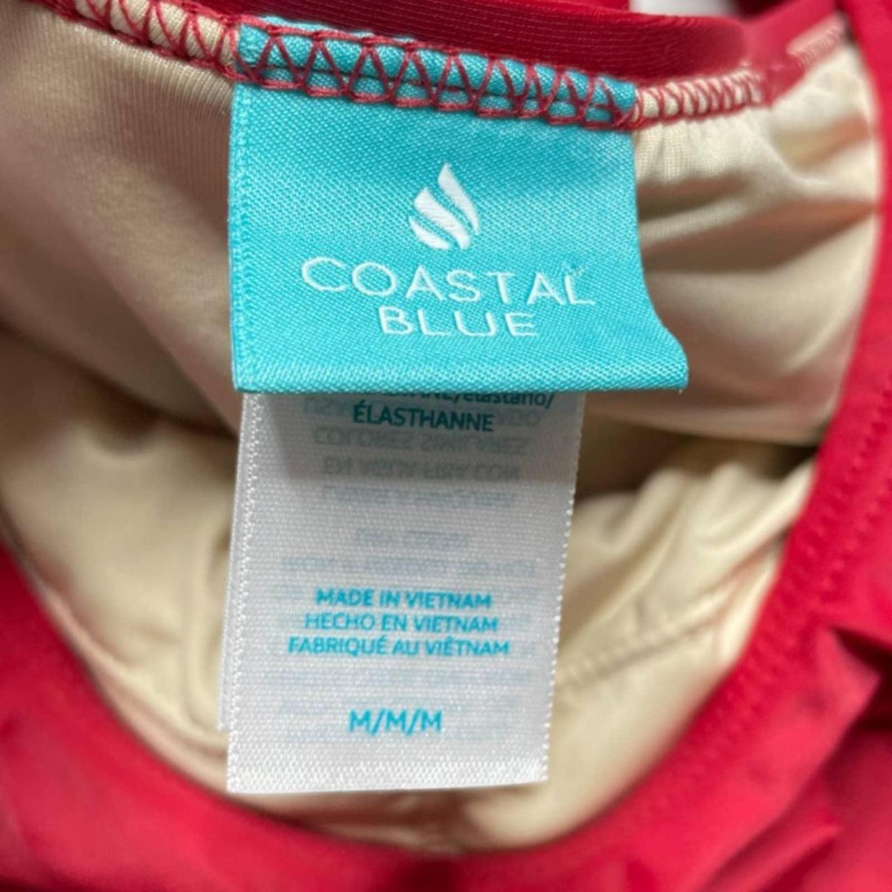 [Coastal Blue] One Piece Swimsuit Maroon/Red Ruffle... Depop