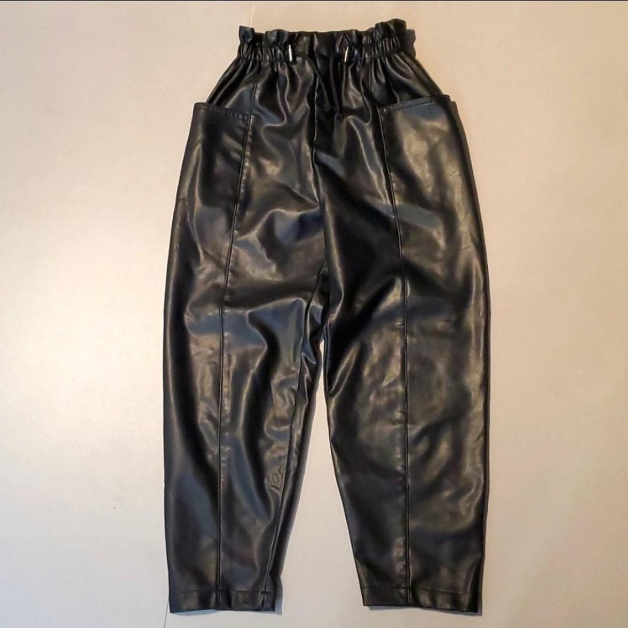 Faux leather pants from Zara. Size medium. The - Depop