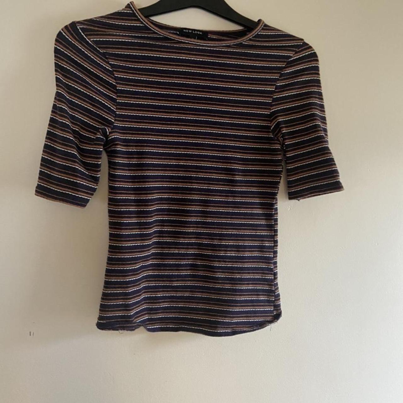 Orange and Black striped t shirt#N#-size xs#N#-used to... - Depop