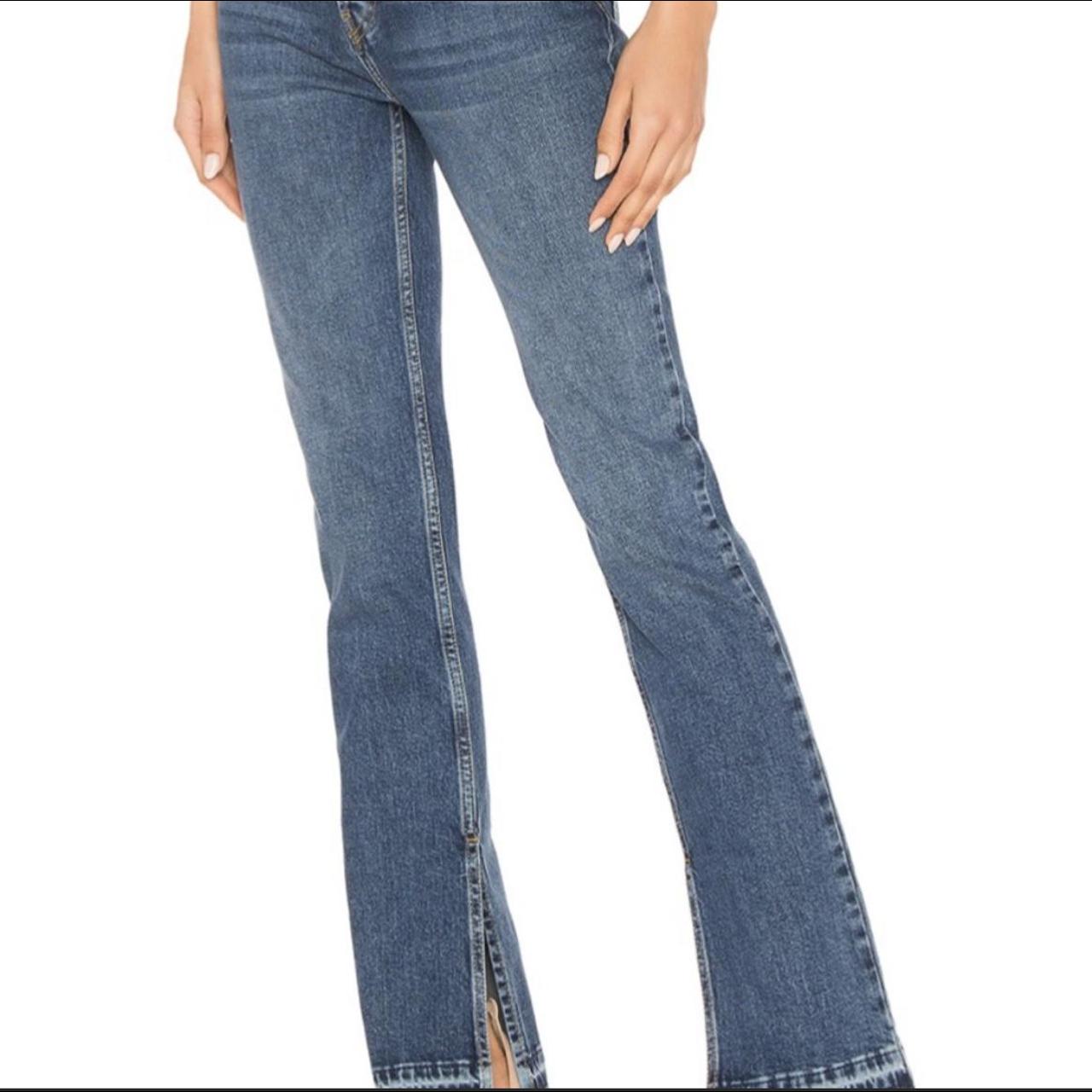 Free People Emmy Bootcut Split Hem Jeans - Depop