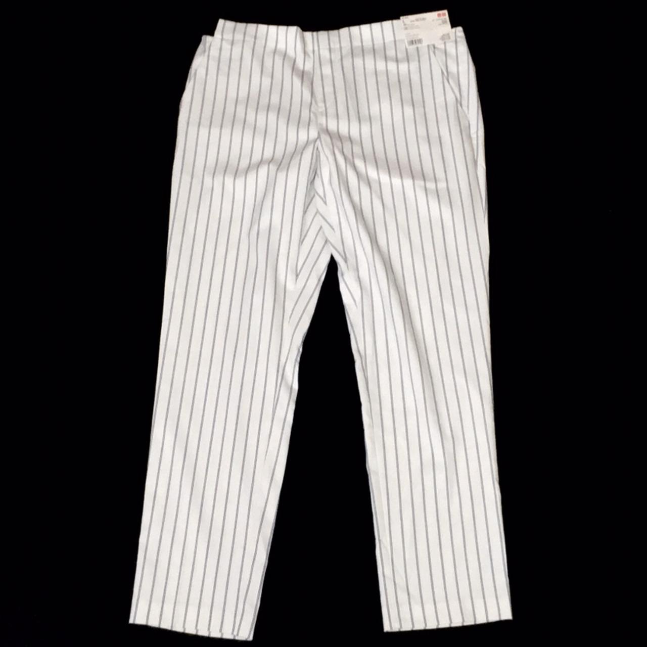 NEW women's white and black striped UNIQLO ankle - Depop